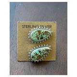 Marked sterling and turquoise teardrop earrings