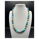 Turquoise Nugget Necklace. Clasp marked 925.