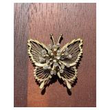 vintage Monet gold-tone butterfly brooch pin