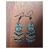 pair of handmade Native American style earrings