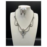 vintage rhinestone demi-parure jewelry