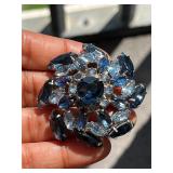 vintage rhinestone brooch, domed