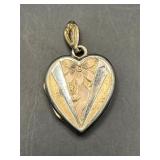 vintage Art Deco heart-shaped locket