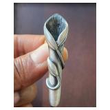 vintage pewter boutonniere brooch