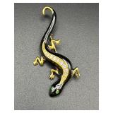 vintage Avon black enamel salamander