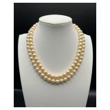Vintage crown Trifari choker faux pearl necklace