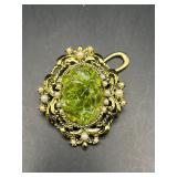 vintage peridot cluster brooch