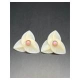 Vintage floral designs clip on earrings