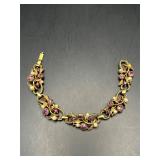 vintage floral leaf link bracelet