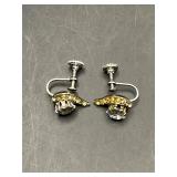Vintage rhinestone screwback earrings
