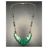 Green malachite necklace.