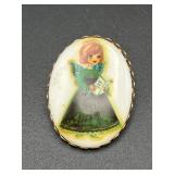 Vintage angel brooch pin