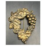 Vintage FOX And GRAPES brooch pin