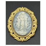 vintage Three Graces cameo brooch