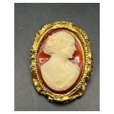 Vintage cameo brooch pin