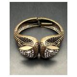 rhinestone hinged snake bracelet bangle cuff