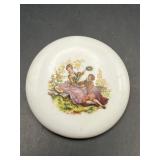 Vintage Watteau porcelain courting couple brooch