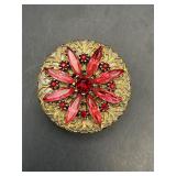 Vintage filigree design rhinestone trinket box.
