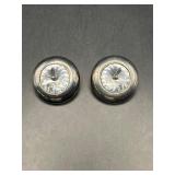 Vintage E.Pearl Large Center Rhinestone Earrings