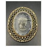 vintage intaglio cameo brooch pin