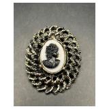 Vintage cameo brooch pin