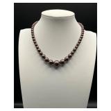 graduated strand of chocolate brown, choker neckla
