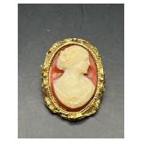 Vintage cameo brooch pin.
