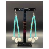 Southwestern Turquoise, Mother of Pearl earrings.