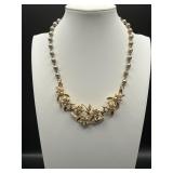 Vintage Gold Tone Faux Pearl  Necklace