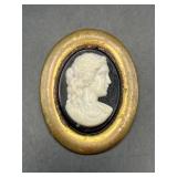 Old vintage, antique style cameo brooch pin.