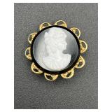 Vintage cameo brooch pin.