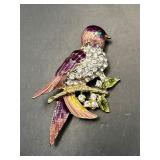 Vintage bird sparrow brooch pin