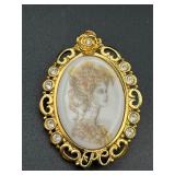 vintage Victorian Lady brooch pin