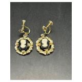 Vintage cameo screwback earrings