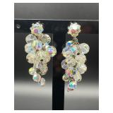Vintage Aurora Borealis crystal beads earrings