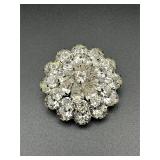 Vintage marked Weiss layered rhinestones brooch