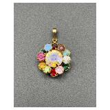 Multi color rhinestones pin.