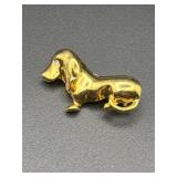 gold-tone vintage dachshund brooch Pin