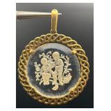 Vintage marked  Trifari Zodiac Gemini Pendant