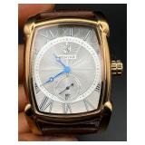 Benyar Rose Gold tone Tank watch