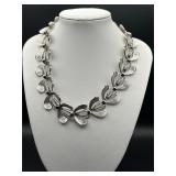 Vintage silver tone choker necklace.
