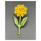 vintage enameled flower brooch Pin