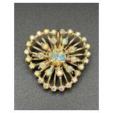 vintage starburst brooch aurora borealis