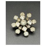 vintage prong-set rhinestone brooch pin