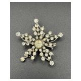 vintage rhinestones snowflake brooch Pin