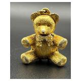 Vintage gold tone perfume bear