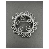 Vintage silver tone marked Sarah Cov brooch pin.