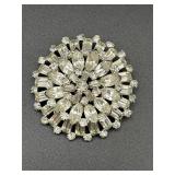 Vintage rhinestones layered brooch pin pendant