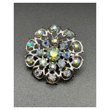 Vintage AB rhinestones brooch pin