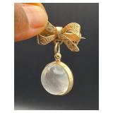 Vintage Mustard Seed In A Globe Dangle Brooch